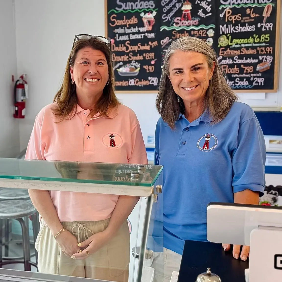 Kim and Heather at Lighthouse Ice Cream